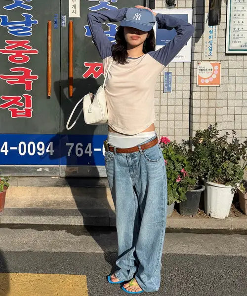 [108POUND] Low Straight Jean_Light Blue