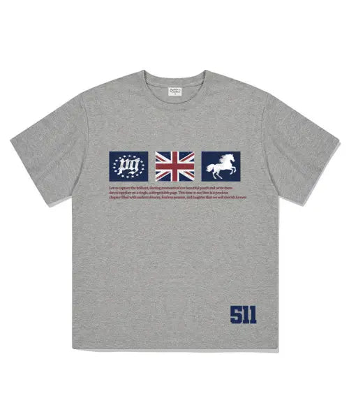 [PAGESIISII] PG Star Printing Short Sleeve T-Shirt Gray / PG스타 프린팅 반팔티 그레이
