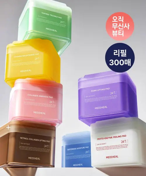 [MEDIHEAL] Derma Toner Pad Refill 3-Pack Set (Interchangeable) / [300매] 더마 토너 패드 리필 3개 기획세트 (교차가능)