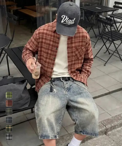 [DIMITRI BLACK] ©EVERYONE’S SEMI CROP CHECK SHIRT_6 COLOR / [10주년기획] ©모두의 세미 크롭 체크 셔츠_6 COLOR