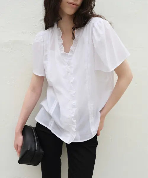 [LEVAR] French Ruffle Blouse - Snow White
