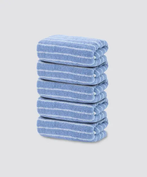 [MUSINSA STANDARD HOME \u0026 PRODUCTS] 40s 200g Hotel Towel 5-Pack [Blue Stripe] / 40수 200g 호텔 수건 5팩 [블루 스트라이프]