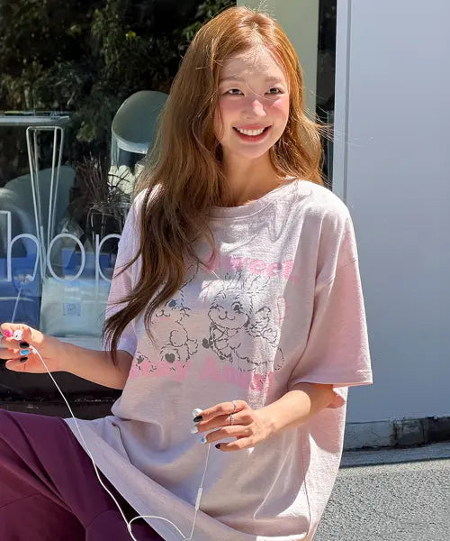 [AMES-WORLDWIDE] SWEET RABBIT TEE PINK