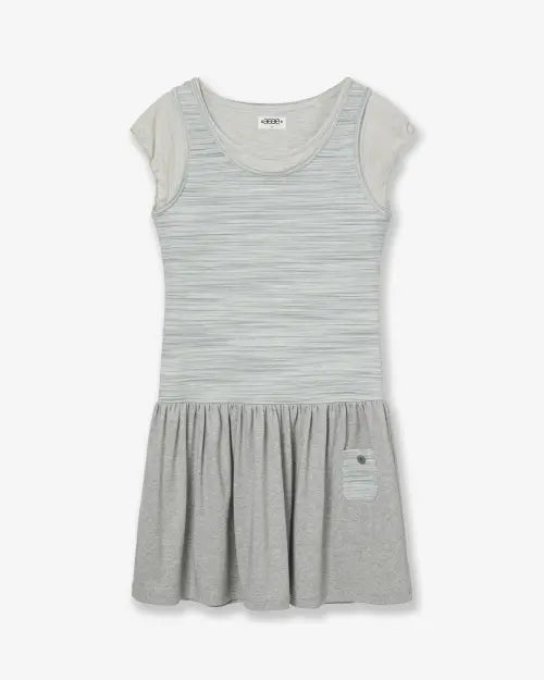 [AEAE] LAYERED TOP DRESS [GREY]