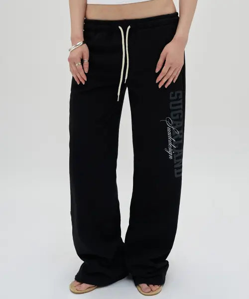 [SUADE] SUGARLAND SWEAT PANTS [BLACK]