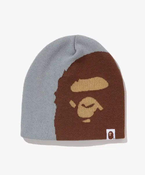 [BAPE] Ape Head Knit Cap (M) Gray / 에이프 헤드 니트 캡(M) GRAY