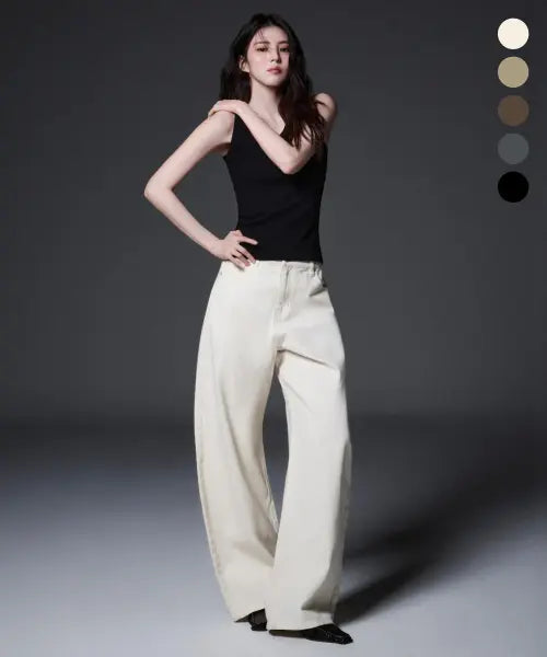 [MUSINSA STANDARD WOMAN] Women's Cotton Curved Pants (5 Colors) / 우먼즈 코튼 커브드 팬츠 (5 colors)
