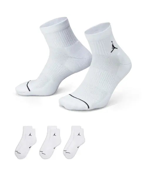 [NIKE] U J EVERYDAY CUSH POLY ANKLE 3PR - 144 - WHITE/(BLACK) / 조던 에브리데이 앵클 삭스(3켤레) - 화이트:블랙 / DX9655-100