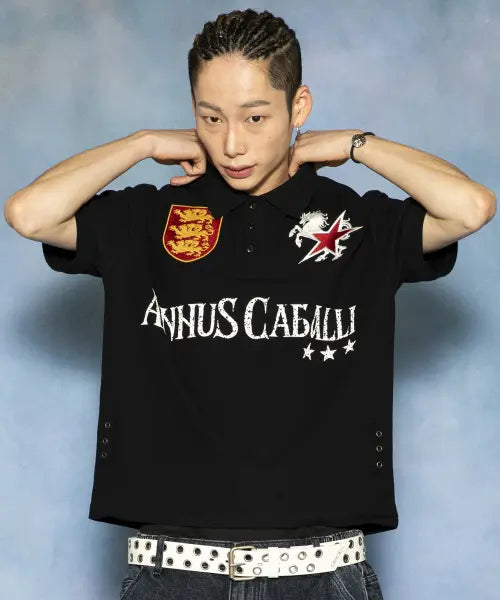 [GLACK] Cavalli Collar T-Shirt (Black) / GT184 카발리 카라 티셔츠 (BLACK)