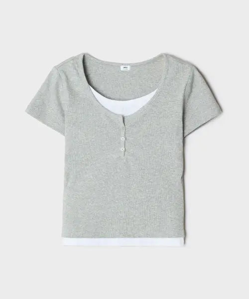 [SPAO] Henley Short Sleeve T-Shirt / 헨리넥 반팔티 (RE)_SPRWG37G11