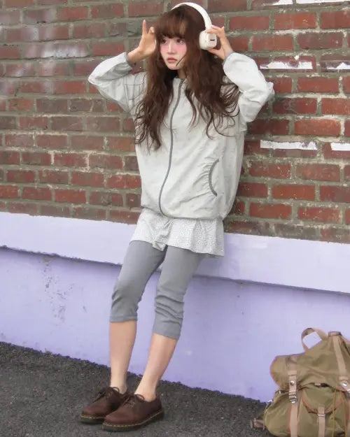 [AEAE] FLOWER SKIRT LEGGINGS [GREY]