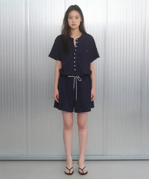 [POETSEOUL] WAFFLE ROMPER_navy