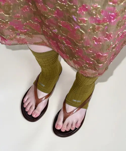 [DONUTVINYLSHOP] open toe knee-high socks (5colors)