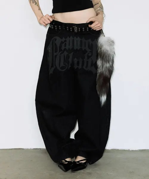 [FANCY CLUB] TOOTH JAM WIDE DENIM PANTS (BLACK) F26QD150 / 투스잼 와이드 데님 팬츠 (BLACK) F26QD150