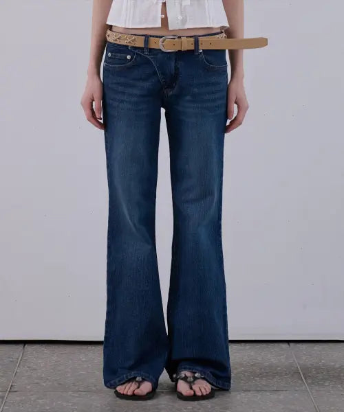 [ORDES] CONTOUR BOOTCUT JEANS - BLUE / 컨투어 부츠컷 진 - 블루