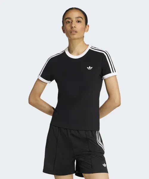 [ADIDAS] 3S TEE SLIM         BLACK/WHITE / 3-스트라이프 슬림 티셔츠 - 블랙:화이트 / KD7980