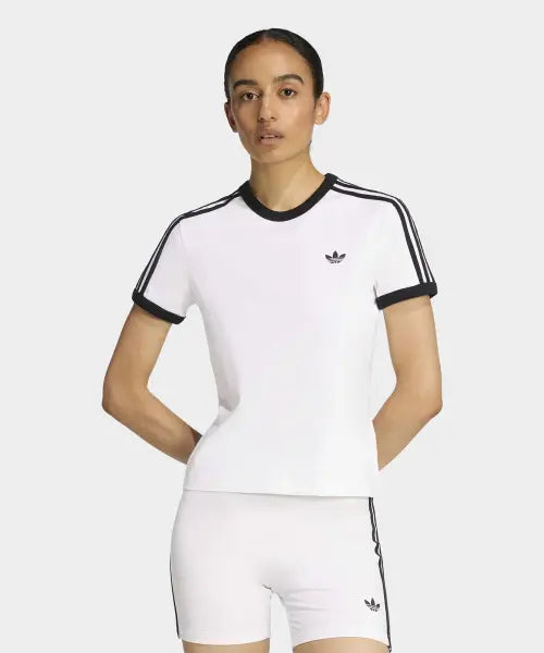 [ADIDAS] 3S TEE SLIM         WHITE/BLACK / 3-스트라이프 슬림 티셔츠 - 화이트:블랙 / KD3683