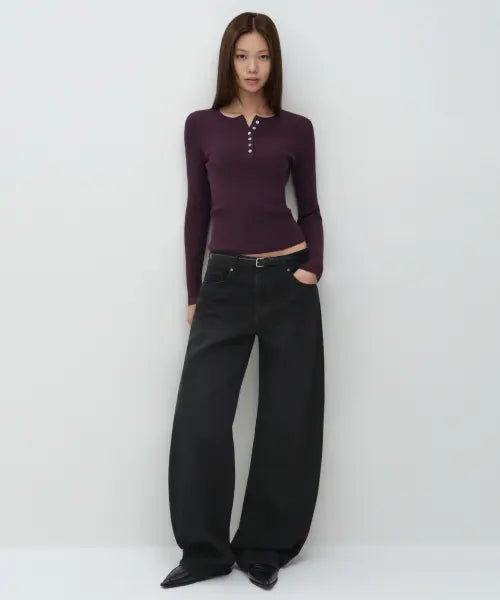 [MUSINSA STANDARD WOMAN] Women's Essential Curved Denim Pants [Washed Black] / 우먼즈 에센셜 커브드 데님 팬츠 [워시드 블랙]