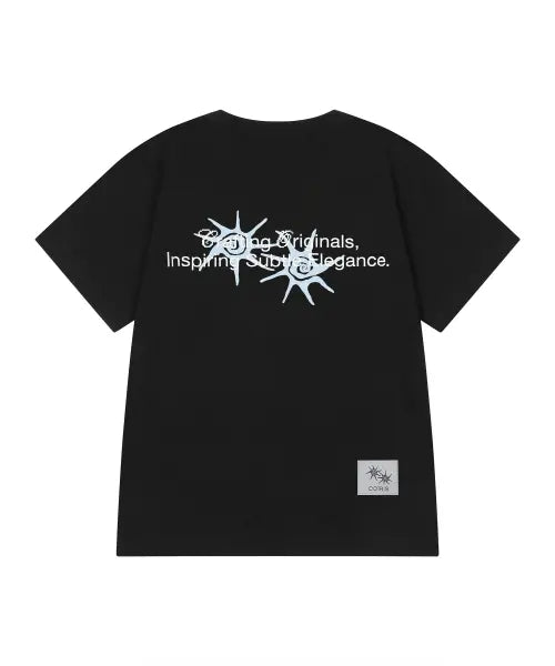 [COIRIS] RONEK BACK LETTERING HALF T (3COLOR) / 로넥 백 레터링 반팔 티 (3컬러)