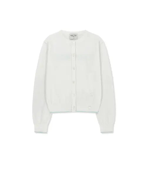 [MATIN KIM] BACK LOGO SHEER CARDIGAN FOR WOMEN IN WHITE