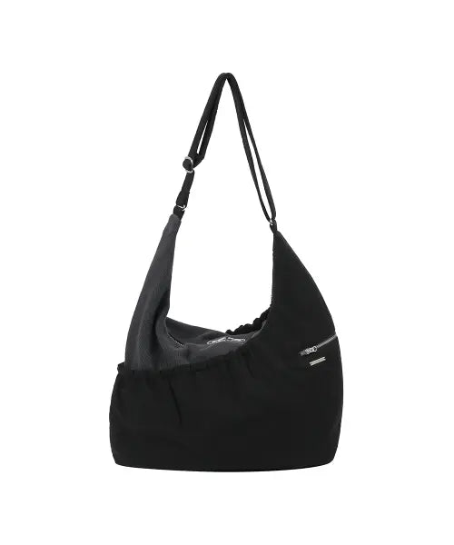 [MISEKI SEOUL] Ribbed layered cross bag BLACK