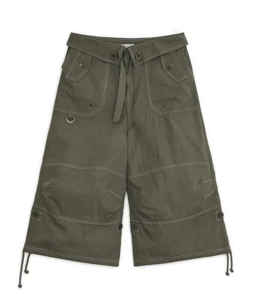[HUG YOUR SKIN] Star strap capri pants (Brown) / 스타 스트랩 카프리 팬츠 (브라운)