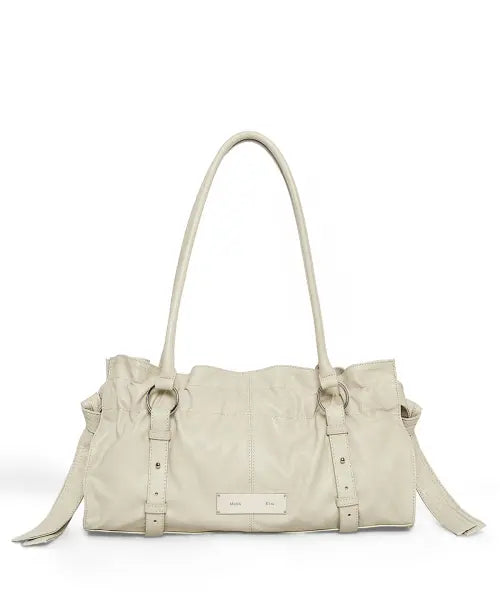 [MATIN KIM] SHIRRING TIE BUCKLE SHOULDER BAG IN BEIGE