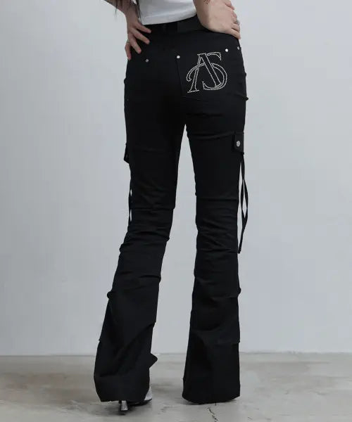 [AS YOU ARE] SIDE TUCK BOOT-CUT PANTS BLACK / 사이드 턱 부츠컷 팬츠 블랙