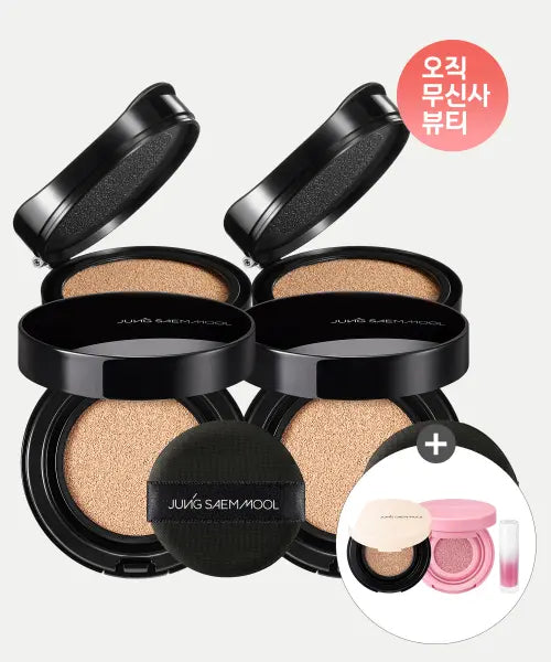 [JUNGSAEMMOOL] [2pack] Essential Skin Nuder Long Wear Cushion (2x Main + 2x Refill) / [2pack] 에센셜 스킨 누더 롱웨어 쿠션 (본품2+리필2)(미니 쿠션 + 미니 블러쉬 + 미니 틴트 증정)