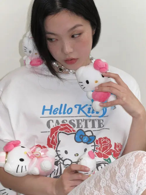 [RAIVE] RAIVE X HELLO KITTY Rose Graphic T-shirts VW6ME001_3color
