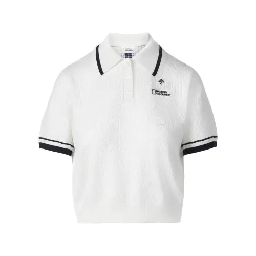 [NATIONALGEOGRAPHIC] [K-HERITAGE] Women's Knit Short Sleeve T-Shirt O/WHITE / [K-HERITAGE] 여성 니트 반팔  O/WHITE N262WTS621