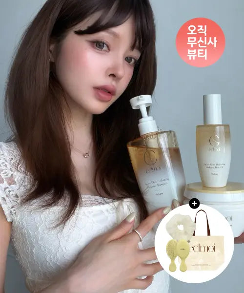 [ÉCLMOI] Shampoo 500ml, Hair Mask 200ml, Hair Oil 60ml Set with Bonus Hairbrush, Scrunchie, and Recyclable Tarpaulin Bag / 샴푸 500ml 1개 + 헤어마스크 200ml 2개 + 헤어오일 60ml 2개 (+헤어브러쉬, 스크런치, 리유저블 타포린백 증정)