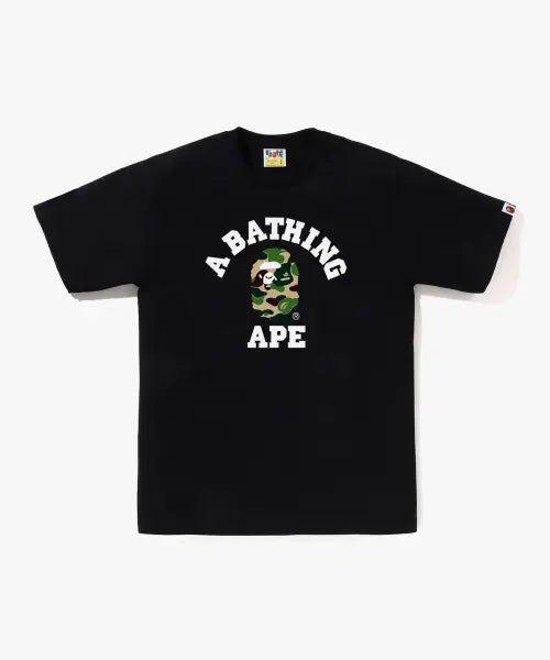 [BAPE] ABC CAMO COLLEGE TEE M_BKXGR / ABC 카모 콜리지 티셔츠(M) BLACK/GREEN