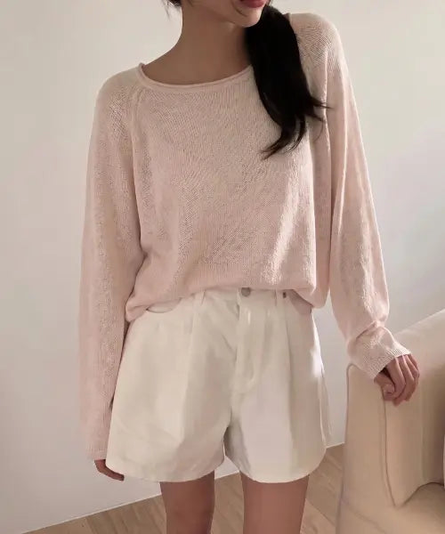 [ARTID] LINEN LOOSE-FIT SHEER KNIT_6COLORS / 린넨 루즈핏 시어 니트_6COLORS
