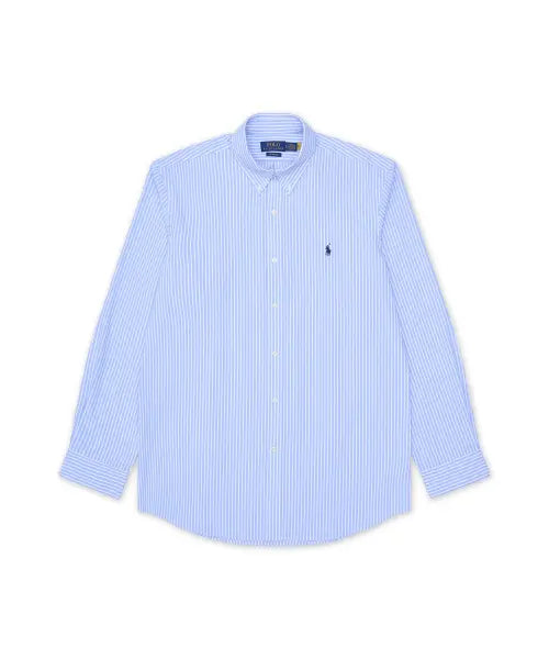 [POLO RALPH LAUREN] CUBDPPCS-LONG SLEEVE-SPORT SHIRT 50/1 BISTRCH POPLIN-BLUE / 커스텀핏 가먼트 다이 옥스포드 셔츠-블루