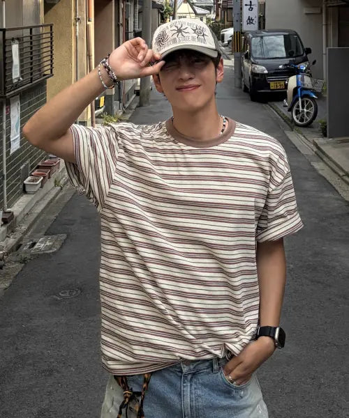 [NAUTICA] 83flag Stripe T-Shirt (3 Colors) / 83플래그 스트라이프 티셔츠(3colors) NTS5436