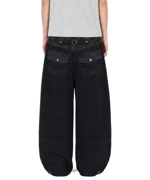[IDWS] Hidden Camo Balloon Pants Black