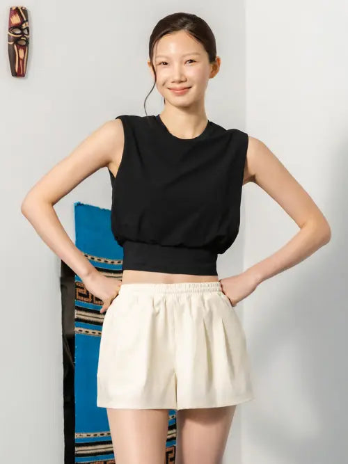 [BARREL] WOMEN BALLOON SLEEVELESS RASH GUARD BLK / 우먼 벌룬 슬리브리스 래쉬가드 블랙 (B6SWWRG011BLK)
