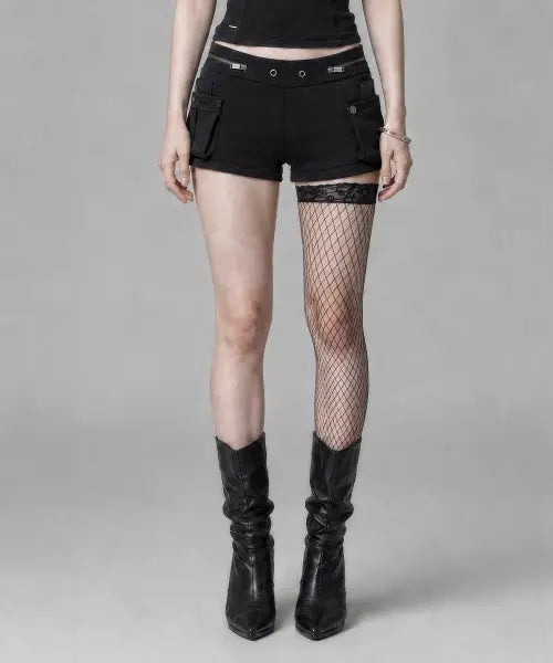[ETRE AU SOMMET] Two Zipper short pants (Black)