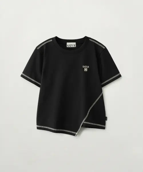 [SATUR] (W) Dublin T-shirt Black / (W) 더블린 반팔 티셔츠 블랙