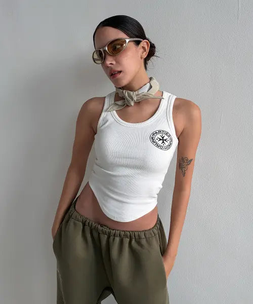 [PUNCH DRUNK PARTIES] SHG Logo Variation Sleeveless (WHITE)