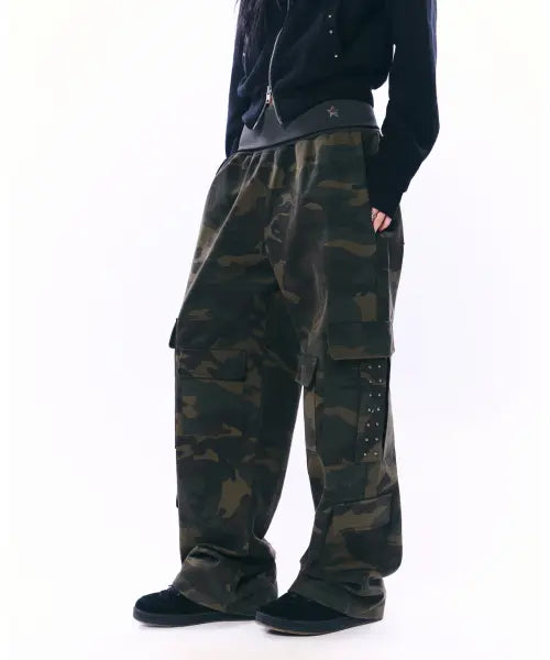 [SETUP-EXE] MULTI-POCKET STUDDED PANTS / CAMO