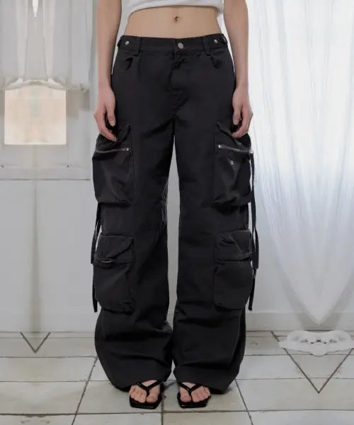 [511VISION] 51V WASHED CARGO PANTS , CHARCOAL