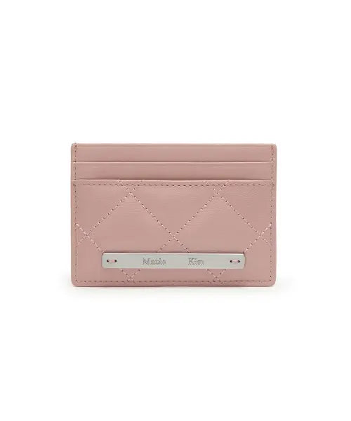 [MATIN KIM] PUFF QUILT CARD WALLET IN PINK