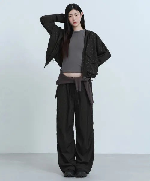 [MUSINSA STANDARD WOMAN] Women's Polka Dot Parachute Pants [Black] / 우먼즈 폴카 도트 파라슈트 팬츠 [블랙]