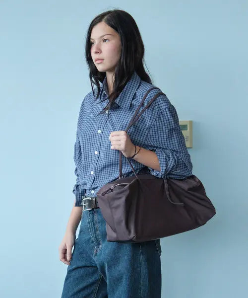 [LOW CLASSIC] CARAMEL BOX SHOULDER BAG_CHOCOLATE PLUM [LC267BA06D3]
