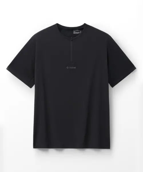[HELINOX WEAR] ZERO Round Zip-up Short Sleeve T-shirt Black / ZERO 라운드 집업 반팔티셔츠_Black