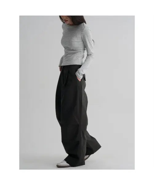 [8SECONDS] Balloon Fit Wide Pants - Black / 벌룬핏 와이드 팬츠  블랙