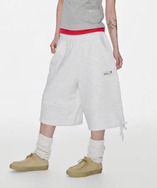 [SOHUL] Panel Shorts (White Mélange) / Panel Shorts (화이트 멜란지)