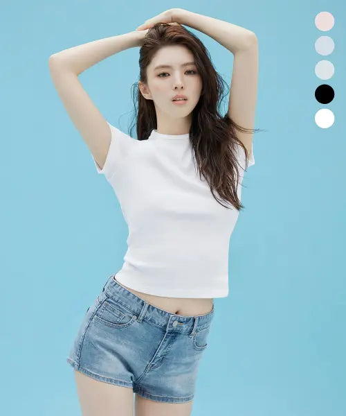 [MUSINSA STANDARD WOMAN] Coolstandard Women's Slim Crew Neck T-shirt (5 Colors) / [쿨탠다드] 우먼즈 슬림 크루 넥 티셔츠 (5 colors)